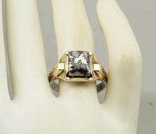 Load image into Gallery viewer, Antique 1920's Art Deco SIGNED Ostby &amp; Barton RARE Silver Ore in Quartz Silver &amp; 10k Gold Men's Ring