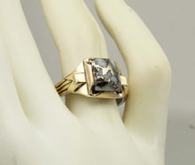 Load image into Gallery viewer, Antique 1920's Art Deco SIGNED Ostby &amp; Barton RARE Silver Ore in Quartz Silver &amp; 10k Gold Men's Ring