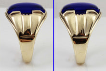 Load image into Gallery viewer, Antique 1920&#39;s Art Deco LARGE 12ct Blue Sapphire 10k Solid Yellow Gold Men&#39;s Ring