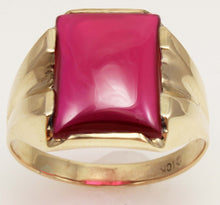 Load image into Gallery viewer, Vintage 1940&#39;s SIGNED Ullenberg Jewelry LARGE 12ct Ruby 10k Solid Yellow Gold Men&#39;s Ring