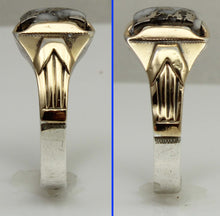 Load image into Gallery viewer, Antique 1920's Art Deco SIGNED Ostby &amp; Barton RARE Silver Ore in Quartz Silver &amp; 10k Gold Men's Ring