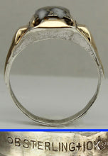 Load image into Gallery viewer, Antique 1920's Art Deco SIGNED Ostby &amp; Barton RARE Silver Ore in Quartz Silver &amp; 10k Gold Men's Ring
