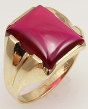 Load image into Gallery viewer, Vintage 1940&#39;s SIGNED Ullenberg Jewelry LARGE 12ct Ruby 10k Solid Yellow Gold Men&#39;s Ring