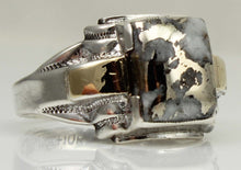 Load image into Gallery viewer, Antique 1920's Art Deco SIGNED Ostby &amp; Barton RARE Silver Ore in Quartz Silver &amp; 10k Gold Men's Ring