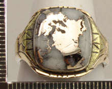 Load image into Gallery viewer, Antique 1920's Art Deco RARE Natural Silver Ore in Quartz Solid Sterling Silver &amp; 10k Gold Mens Ring