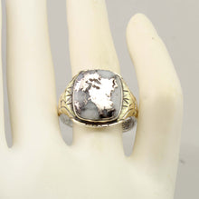 Load image into Gallery viewer, Antique 1920's Art Deco RARE Natural Silver Ore in Quartz Solid Sterling Silver &amp; 10k Gold Mens Ring
