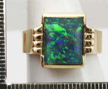 Load image into Gallery viewer, Antique 1920&#39;s Art Deco RARE COLOR SHIFT BRIGHT RAINBOW Natural Opal 10k Solid Yellow Gold Men&#39;s Ring