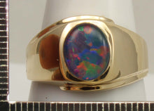 Load image into Gallery viewer, Vintage 1950's RAINBOW Opal 10k Solid Yellow Gold Men's Ring