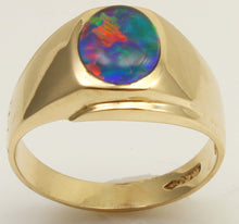 Load image into Gallery viewer, Vintage 1950's RAINBOW Opal 10k Solid Yellow Gold Men's Ring
