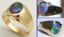 Load image into Gallery viewer, Vintage 1950's RAINBOW Opal 10k Solid Yellow Gold Men's Ring