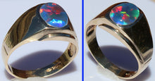Load image into Gallery viewer, Vintage 1950's RAINBOW Opal 10k Solid Yellow Gold Men's Ring