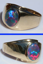 Load image into Gallery viewer, Vintage 1950's RAINBOW Opal 10k Solid Yellow Gold Men's Ring
