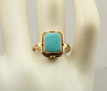 Load image into Gallery viewer, RARE Antique 1920's Art Deco Opal &amp; Turquoise 10k Solid Gold Cocktail Reversible Flip Ring