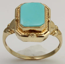 Load image into Gallery viewer, RARE Antique 1920's Art Deco Opal &amp; Turquoise 10k Solid Gold Cocktail Reversible Flip Ring
