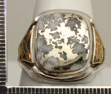 Load image into Gallery viewer, Vintage 1940's SIGNED Ostby &amp; Barton RARE Silver in Quartz Alaska Themed Silver &amp; 10k Gold Mens Ring