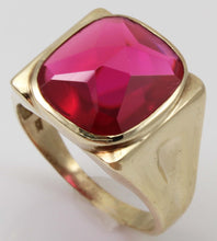 Load image into Gallery viewer, Antique 1920&#39;s Art Deco LARGE 12ct Faceted Top Cushion Cut Ruby 10k Solid Yellow Gold Men&#39;s Ring