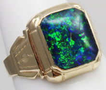 Load image into Gallery viewer, Antique 1920&#39;s Art Deco Ostby &amp; Barton UNIQUE COLOR SHIFT Natural Opal 10k Solid Gold Men&#39;s Ring