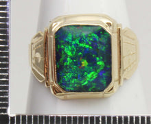 Load image into Gallery viewer, Antique 1920&#39;s Art Deco Ostby &amp; Barton UNIQUE COLOR SHIFT Natural Opal 10k Solid Gold Men&#39;s Ring