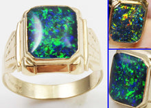 Load image into Gallery viewer, Antique 1920&#39;s Art Deco Ostby &amp; Barton UNIQUE COLOR SHIFT Natural Opal 10k Solid Gold Men&#39;s Ring