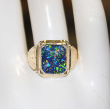 Load image into Gallery viewer, Antique 1920&#39;s Art Deco Ostby &amp; Barton UNIQUE COLOR SHIFT Natural Opal 10k Solid Gold Men&#39;s Ring