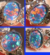Load image into Gallery viewer, Antique c1900 Late Period Victorian Natural RAINBOW Opal 10k Solid Rose Gold Ladies Cocktail Ring