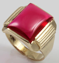 Load image into Gallery viewer, Antique 1920&#39;s Art Deco LARGE 12ct Ruby Cabochon 10k Solid Yellow Gold Men&#39;s Rin