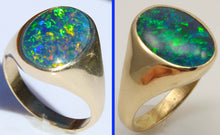 Load image into Gallery viewer, Vintage 1960's LARGE BLUE GREEN Opal 10k Solid Yellow Gold Men's Ring&nbsp;
