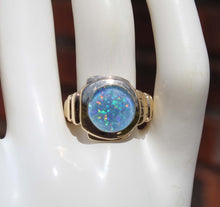 Load image into Gallery viewer, Antique 1920&#39;s Art Deco RAINBOW Natural Opal 10k Solid Yellow Gold Men&#39;s Ring