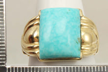 Load image into Gallery viewer, Antique 1920&#39;s Art Deco RARE Kingman Birdseye Water Web Natural Turquoise 10k Solid Gold Men&#39;s Ring