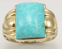 Load image into Gallery viewer, Antique 1920&#39;s Art Deco RARE Kingman Birdseye Water Web Natural Turquoise 10k Solid Gold Men&#39;s Ring