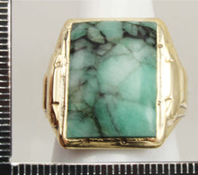 Load image into Gallery viewer, Antique 1920&#39;s Art Deco Ostby &amp; Barton UNUSUAL Natural Emerald in Matrix 10k Solid Gold Men&#39;s Ring