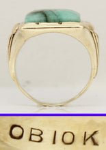 Load image into Gallery viewer, Antique 1920&#39;s Art Deco Ostby &amp; Barton UNUSUAL Natural Emerald in Matrix 10k Solid Gold Men&#39;s Ring