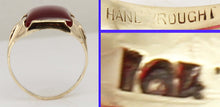 Load image into Gallery viewer, Antique 1920&#39;s Art Deco LARGE 12ct Ruby Handwrought Hand Milgrained 10k Solid Gold Men&#39;s Ring