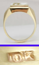 Load image into Gallery viewer, Antique 1920&#39;s Art Deco VERY RARE Natural Gold in Quartz Hand Engraved 10k Solid Gold Men&#39;s Ring