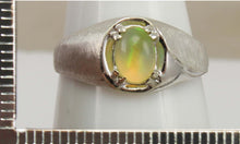 Load image into Gallery viewer, Vintage 1970&#39;s ORANGE/RED/GOLDEN &amp; GREEN Natural Solid Opal 10k Solid White Gold Men&#39;s Ring