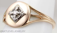 Load image into Gallery viewer, Antique SIGNED Ostby &amp; Barton 1920&#39;s Art Deco Diamond 10k Rose &amp; White Gold Ladies Cocktail Ring