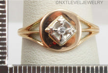 Load image into Gallery viewer, Antique SIGNED Ostby &amp; Barton 1920&#39;s Art Deco Diamond 10k Rose &amp; White Gold Ladies Cocktail Ring