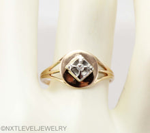 Load image into Gallery viewer, Antique SIGNED Ostby &amp; Barton 1920&#39;s Art Deco Diamond 10k Rose &amp; White Gold Ladies Cocktail Ring