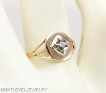 Load image into Gallery viewer, Antique SIGNED Ostby &amp; Barton 1920&#39;s Art Deco Diamond 10k Rose &amp; White Gold Ladies Cocktail Ring