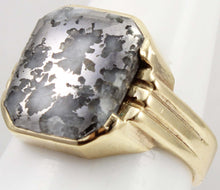 Load image into Gallery viewer, Antique Stern &amp; Stern of NY Art Deco RARE Natural Silver Ore in Quartz 10k Solid Gold Men&#39;s Ring