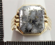 Load image into Gallery viewer, Antique Stern &amp; Stern of NY Art Deco RARE Natural Silver Ore in Quartz 10k Solid Gold Men&#39;s Ring