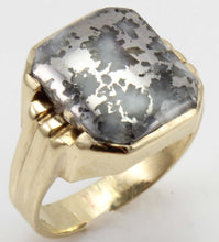 Load image into Gallery viewer, Antique Stern &amp; Stern of NY Art Deco RARE Natural Silver Ore in Quartz 10k Solid Gold Men&#39;s Ring