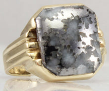 Load image into Gallery viewer, Antique Stern &amp; Stern of NY Art Deco RARE Natural Silver Ore in Quartz 10k Solid Gold Men&#39;s Ring