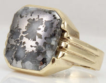 Load image into Gallery viewer, Antique Stern &amp; Stern of NY Art Deco RARE Natural Silver Ore in Quartz 10k Solid Gold Men&#39;s Ring