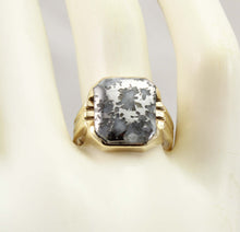 Load image into Gallery viewer, Antique Stern &amp; Stern of NY Art Deco RARE Natural Silver Ore in Quartz 10k Solid Gold Men&#39;s Ring