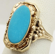 Load image into Gallery viewer, Antique 1920&#39;s Art Deco GREEN/BLUE Opal &amp; Persian Turquoise 10k Solid Gold Cocktail RARE Flip Ring