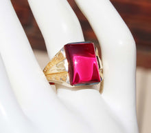 Load image into Gallery viewer, Vintage 1940&#39;s LARGE 12ct Ruby 10k Solid Yellow Gold Men&#39;s Ring