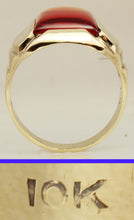 Load image into Gallery viewer, Antique 1920&#39;s Art Deco LARGE 12ct Orange Sapphire 10k Solid Yellow Gold Men&#39;s Ring