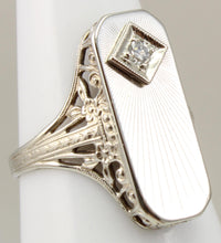 Load image into Gallery viewer, Antique JR WOOD of NY 1920&#39;s Art Deco Diamond 14k Solid White Gold Filigree Ladies Cocktail Ring