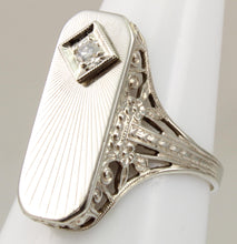 Load image into Gallery viewer, Antique JR WOOD of NY 1920&#39;s Art Deco Diamond 14k Solid White Gold Filigree Ladies Cocktail Ring